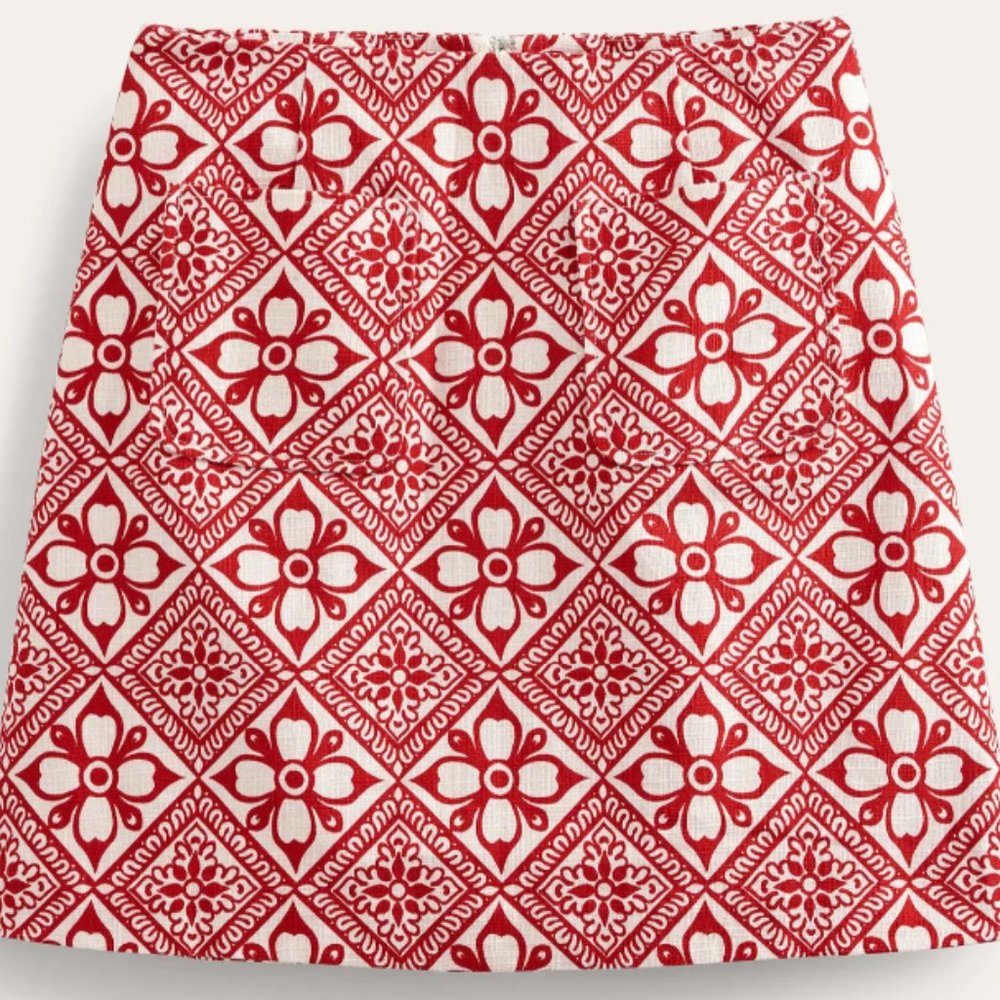 Boden Textured A-Line Mini 14 Poinsettia, Block Pome R0337-DRD